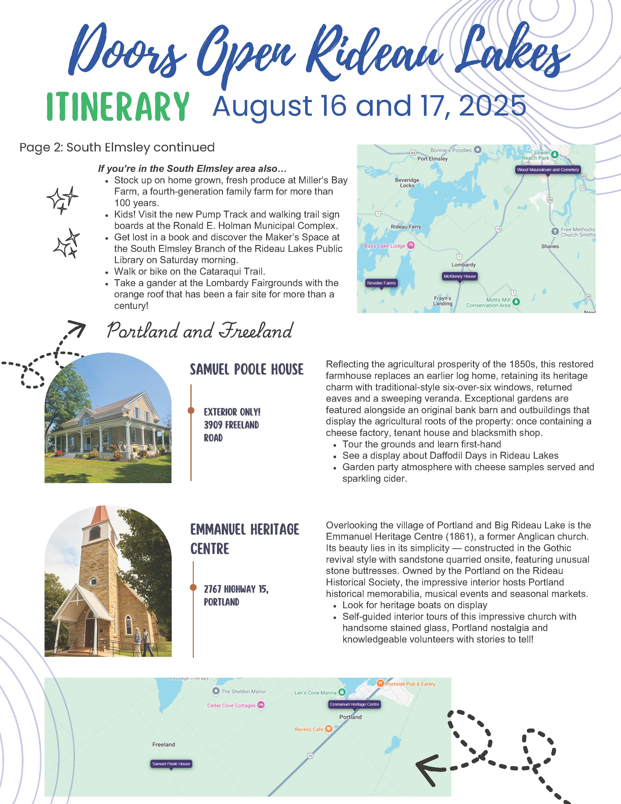 Revised.ITINERARY DOORS OPEN RIDEAU LAKES Page 2