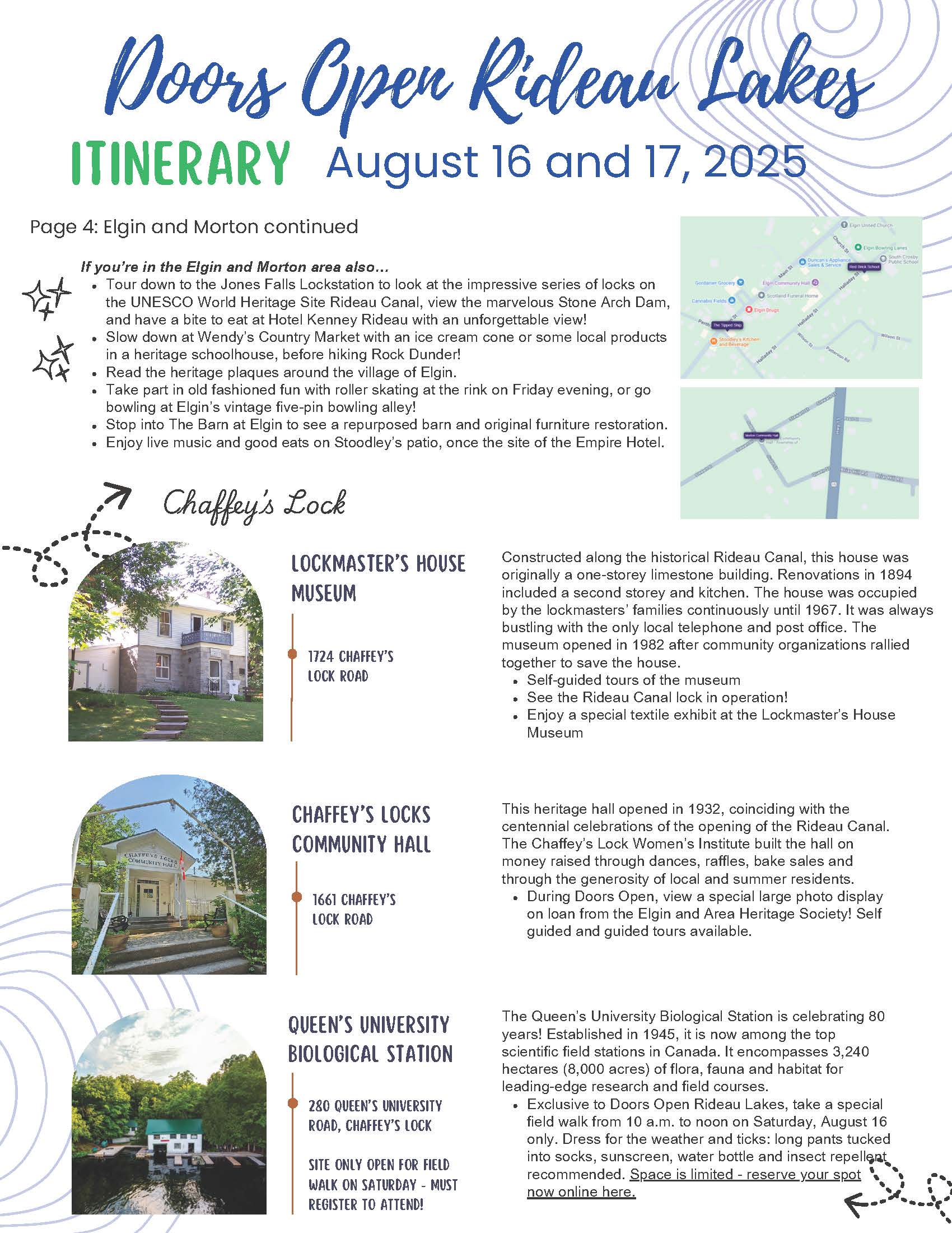 Revised.ITINERARY DOORS OPEN RIDEAU LAKES Page 4